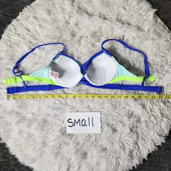 Green and Blue Colorblock Push-Up Cheeky Bikini Set - Picture 8 of 16